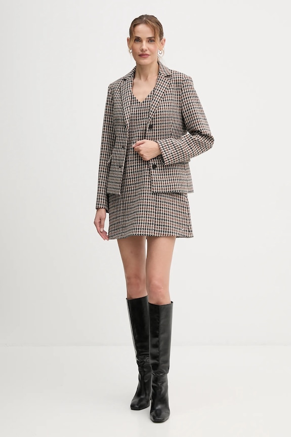 Vlnené šaty Tommy Hilfiger WW0WW48267 hnedá AW25