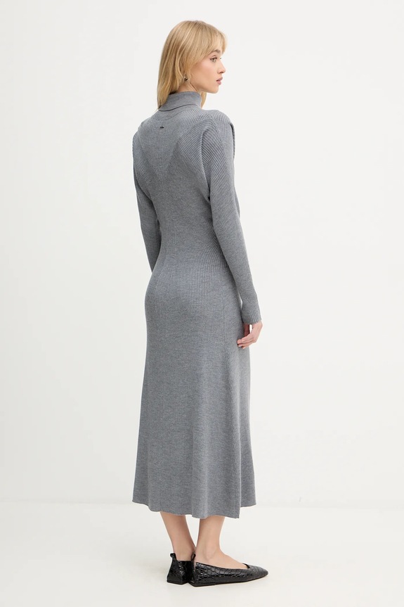 Vlnené šaty BOSS Forbini 50548520 sivá AW25