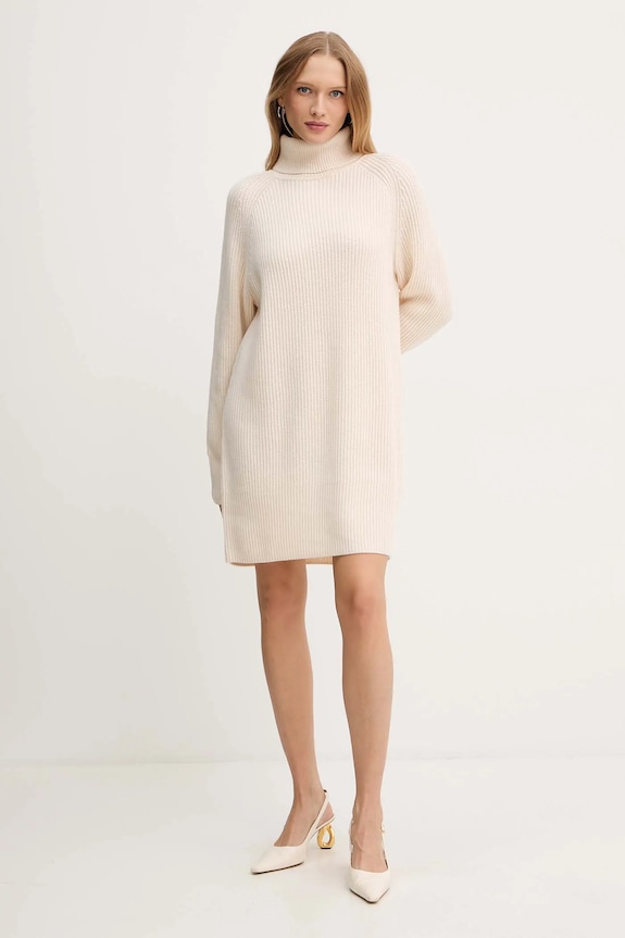 Vlnené šaty BOSS Foclore 50548795 béžová AW25
