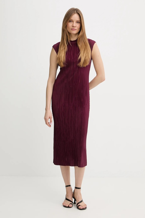 Calvin Klein rochie midi burgundia LV044E219G