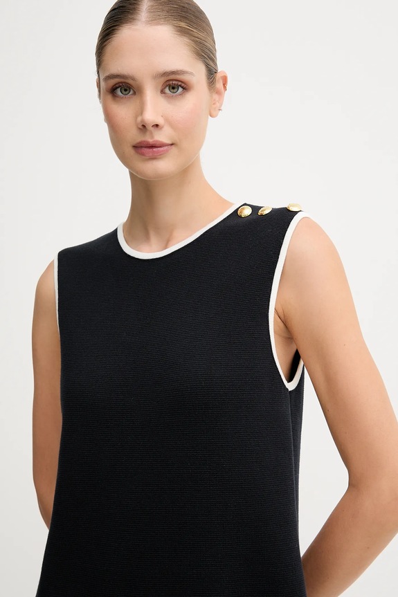 Βαμβακερό φόρεμα Barbour COLLEEN σκούρο μπλε LDR0937