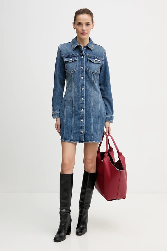 Φόρεμα τζιν Calvin Klein Jeans LV047D774G μπλε AW25