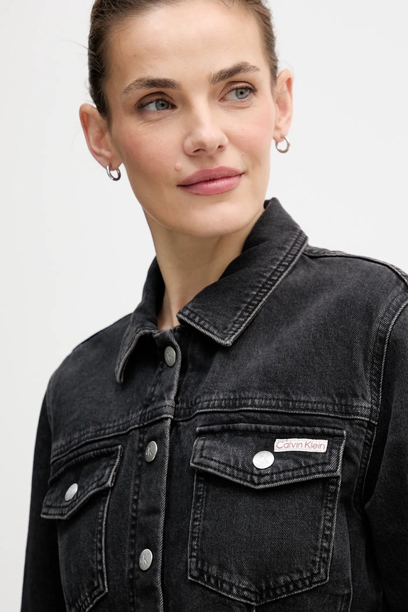 Φόρεμα τζιν Calvin Klein Jeans μαύρο LV047D775G