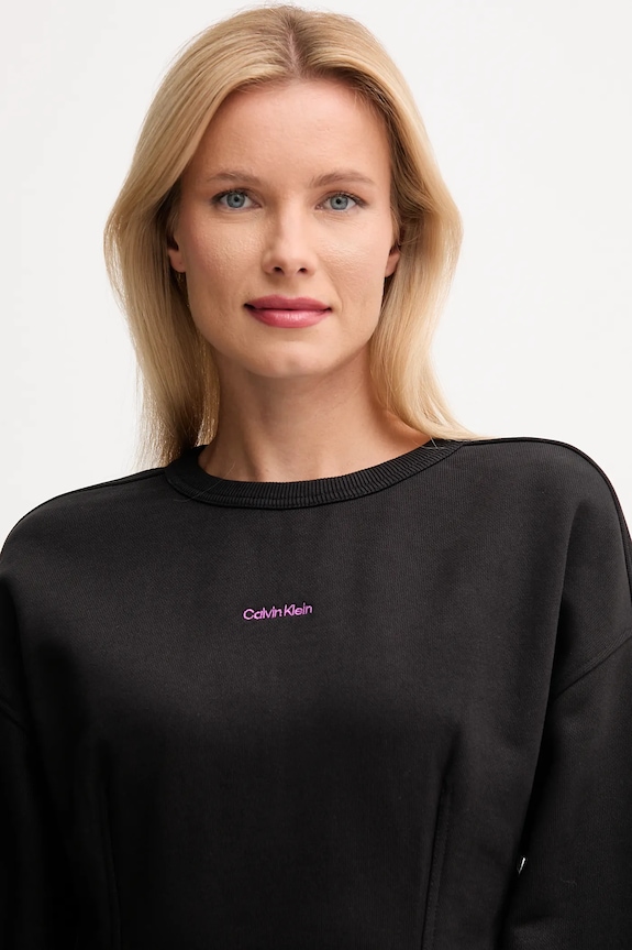 Βαμβακερό φόρεμα Calvin Klein Jeans μαύρο LV047D227G
