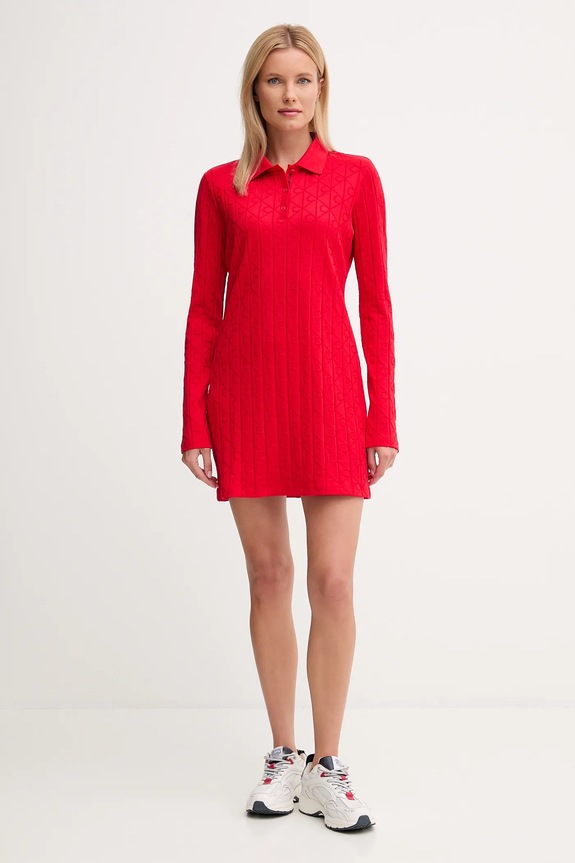 Βαμβακερό φόρεμα Calvin Klein Jeans LV047D228G κόκκινο AW25
