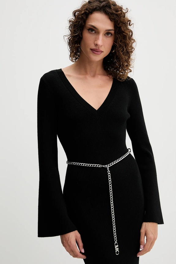 MICHAEL Michael Kors rochie cu lână negru MF5835G4VR