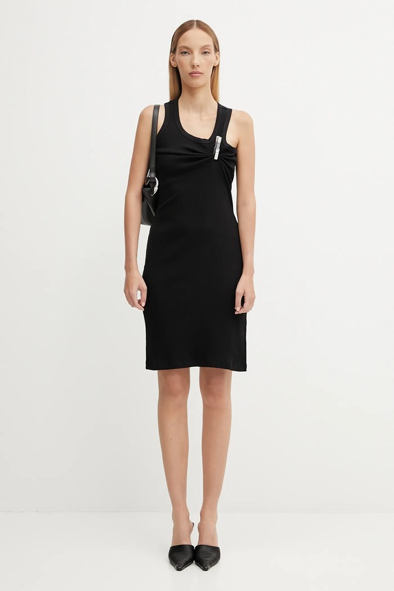 Bavlnené šaty Coperni Washing Clip Rib Dress COPR192F5033 čierna