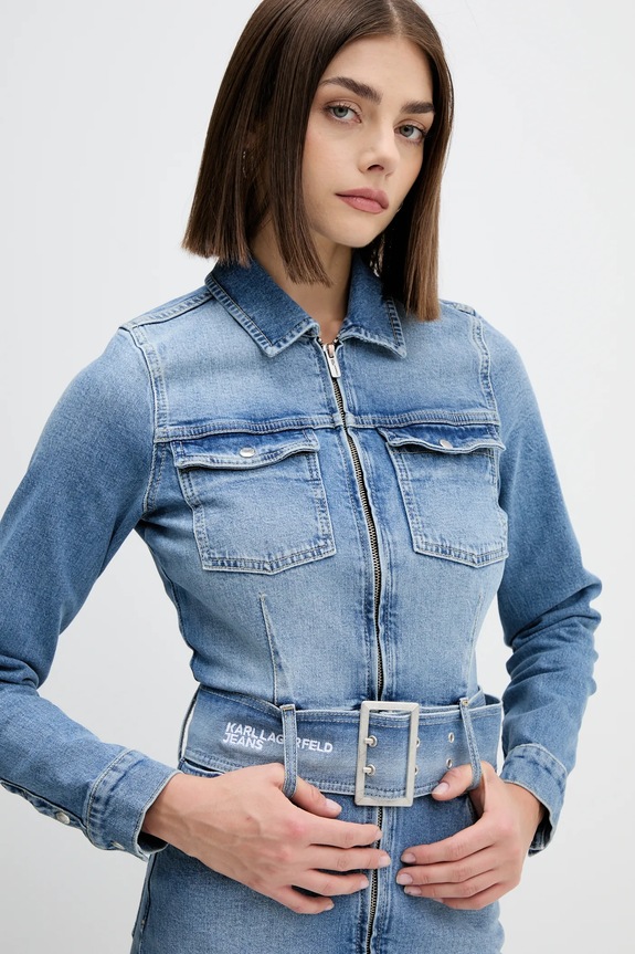 Φόρεμα τζιν Karl Lagerfeld Jeans μπλε A4W13001