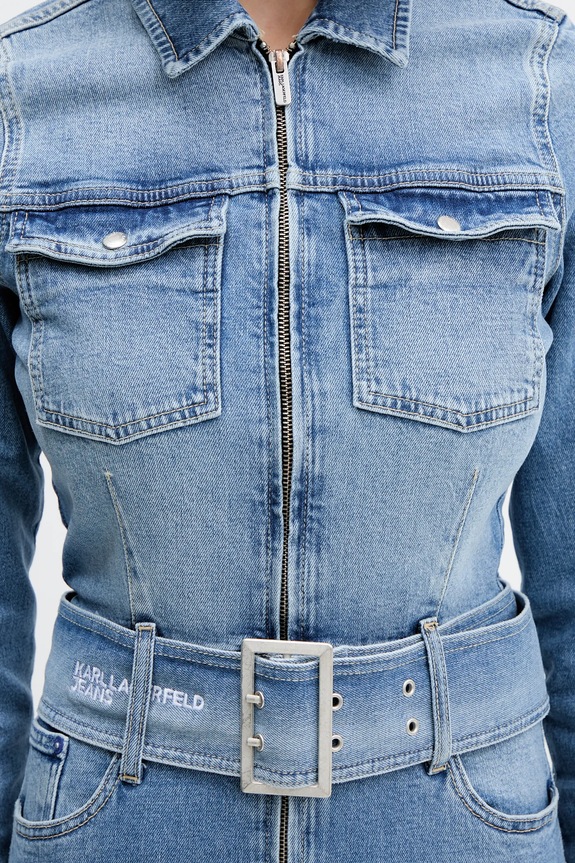 Φόρεμα τζιν Karl Lagerfeld Jeans A4W13001 μπλε