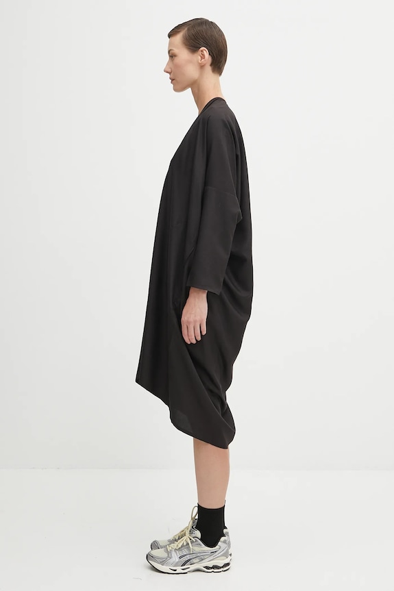 Hodvábne šaty Visvim ruana dress l/s 325105017004 čierna AW25