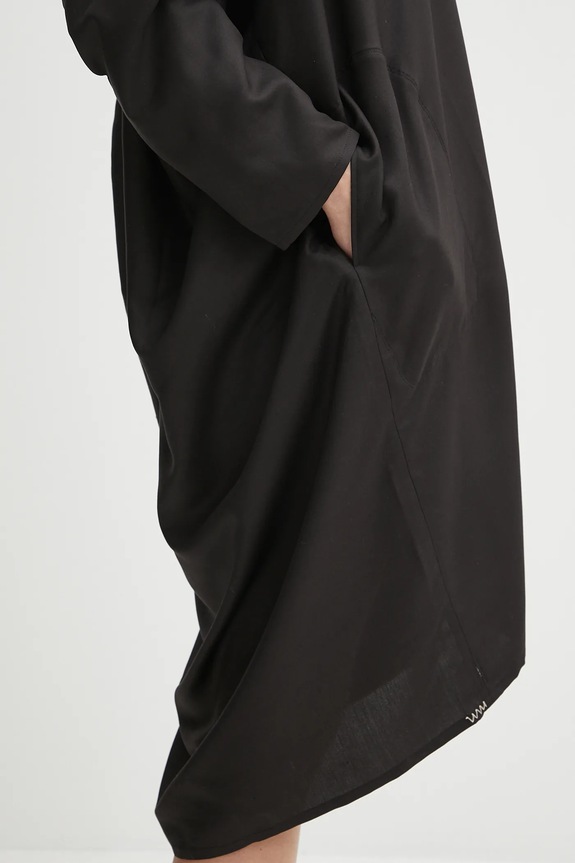 Hodvábne šaty Visvim ruana dress l/s 325105017004 čierna