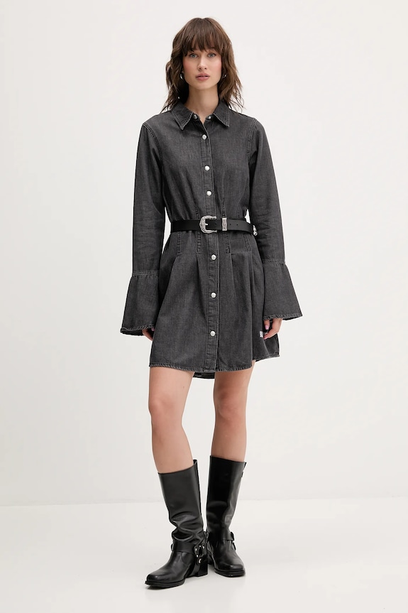 Karl Lagerfeld Jeans rochie jeans A4W13003 gri AW25