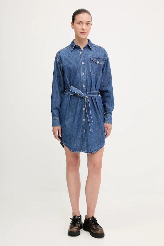 Rifľové šaty G-Star Belted D26814.D252 modrá AW25