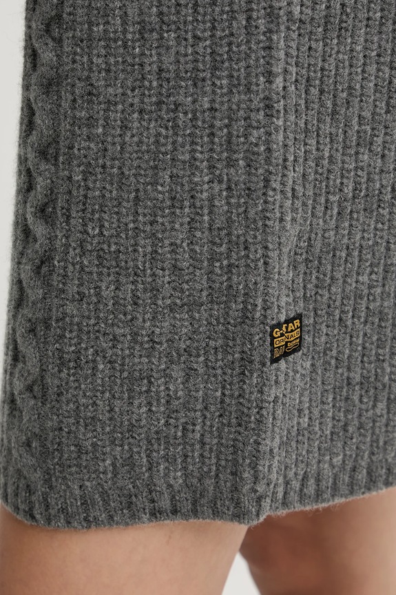 Vlnené šaty G-Star Cable loose knit D27217.D770 sivá