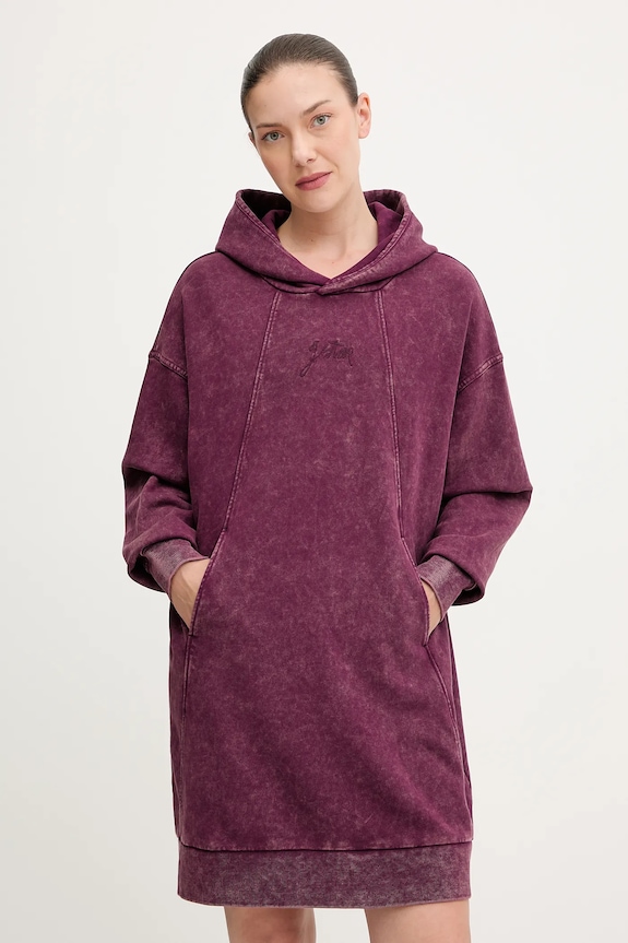 G-Star rochie din bumbac A line hdd sw mini violet D27165.D969
