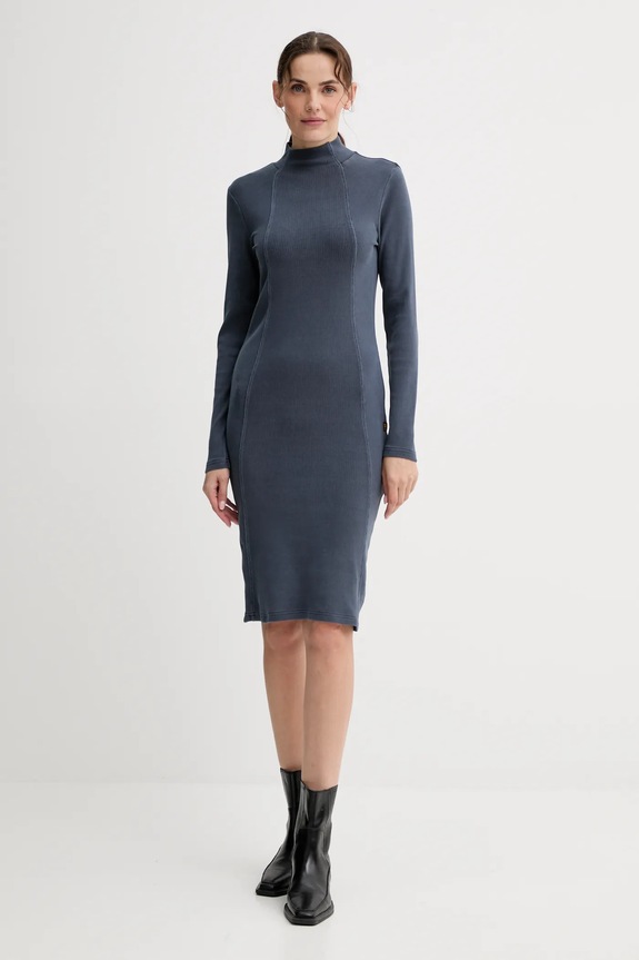 Šaty G-Star Washed slim rib D27164.E127 sivá AW25