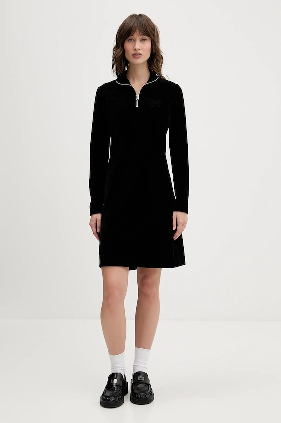 Hugo Blue vestito in velluto Napensio_B 50549677 nero AW25