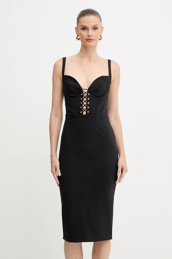Šaty Elisabetta Franchi s elastanom čierna AB87857E2