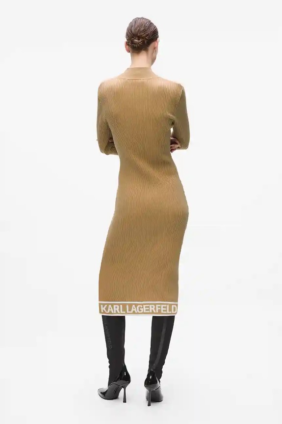 Karl Lagerfeld sukienka A4W13028 beżowy AW25