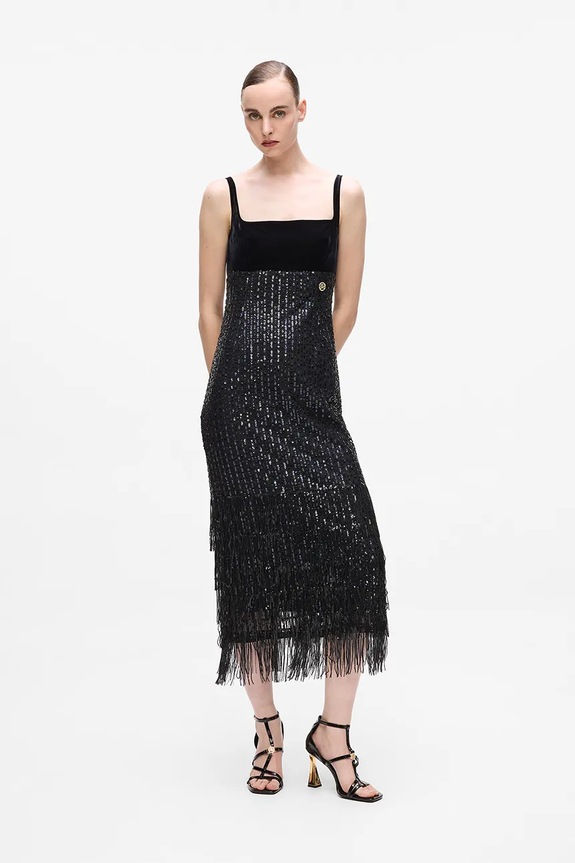 Karl Lagerfeld sukienka czarny A4W13043