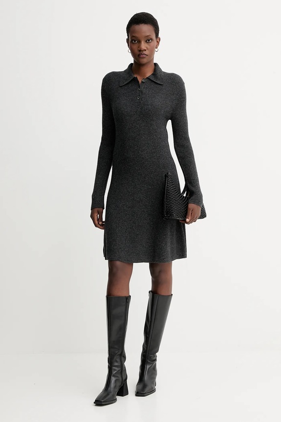 Рокля с вълна Marc O'Polo 5000006940 сив AW25