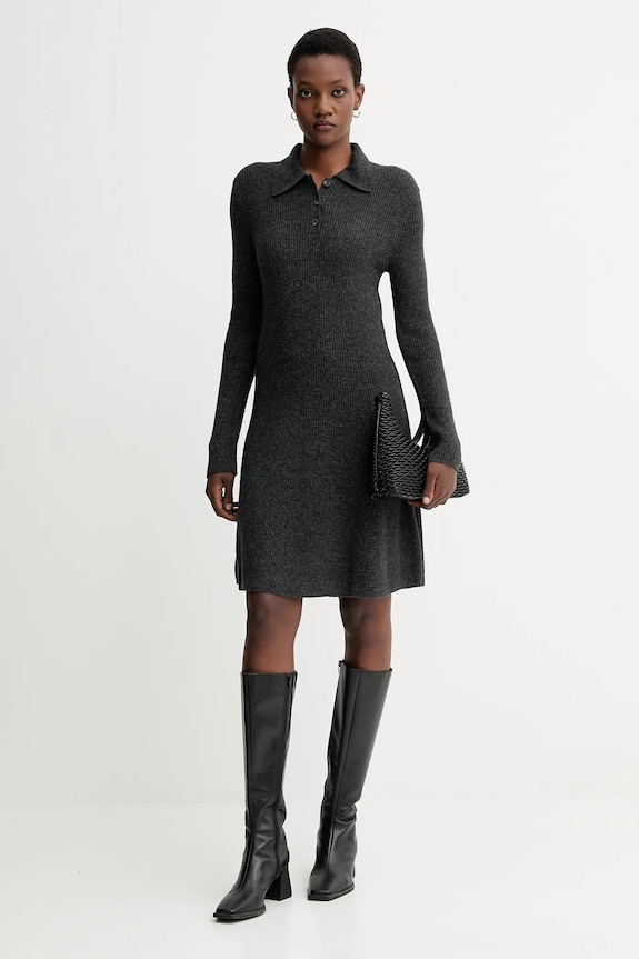 Рокля с вълна Marc O'Polo 5000006940 сив AW25