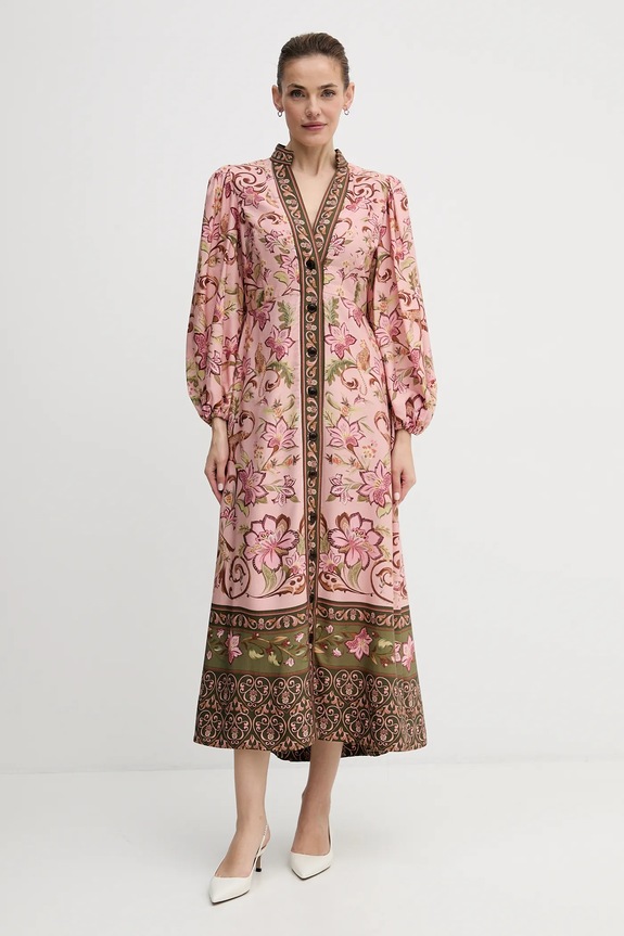 Šaty Barbour x Farm Rio maxi růžová LDR0960