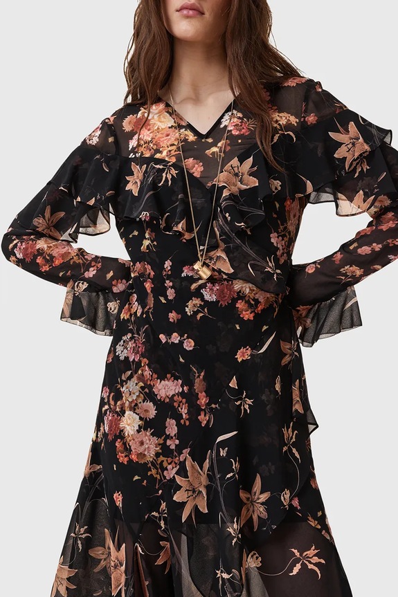 Obleka AllSaints FRESCA črna W021DD