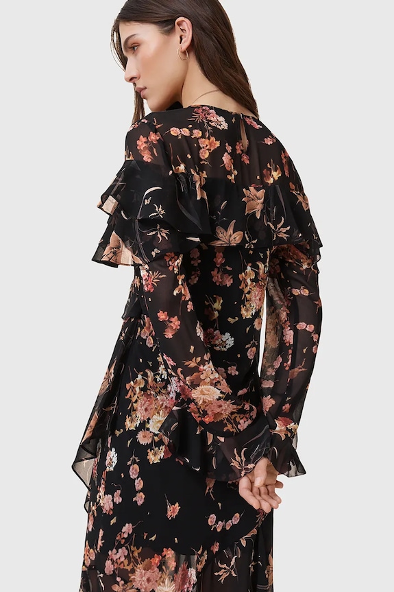 Obleka AllSaints FRESCA W021DD črna