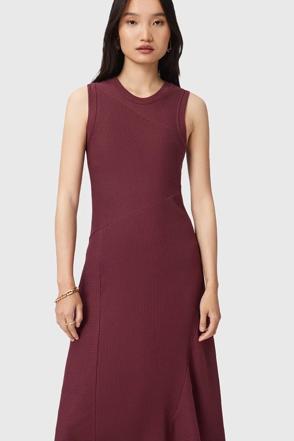 Îmbrăcăminte AllSaints rochie GIA W073DD burgundia