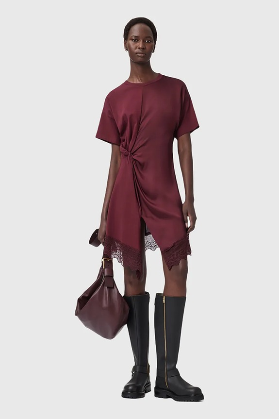 AllSaints φόρεμα LANA W097DD κόκκινο