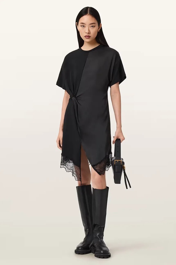 Ρούχα AllSaints φόρεμα LANA W097DD μαύρο