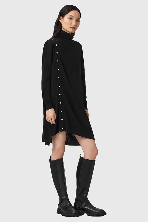 AllSaints gyapjú ruha UMI fekete W071DD