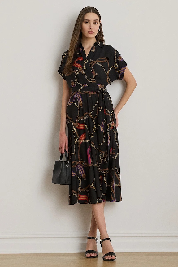 Lauren Ralph Lauren vestito midi nero 200P02008