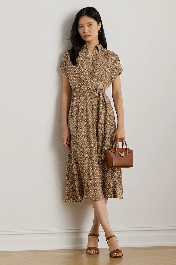 Šaty Lauren Ralph Lauren midi hnědá 200979615