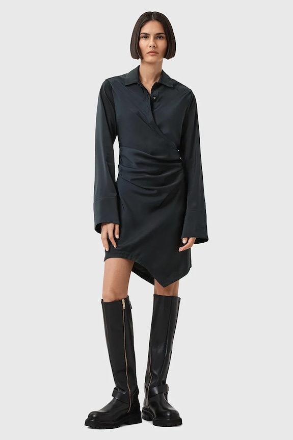 AllSaints rochie TIRA W013DD bleumarin