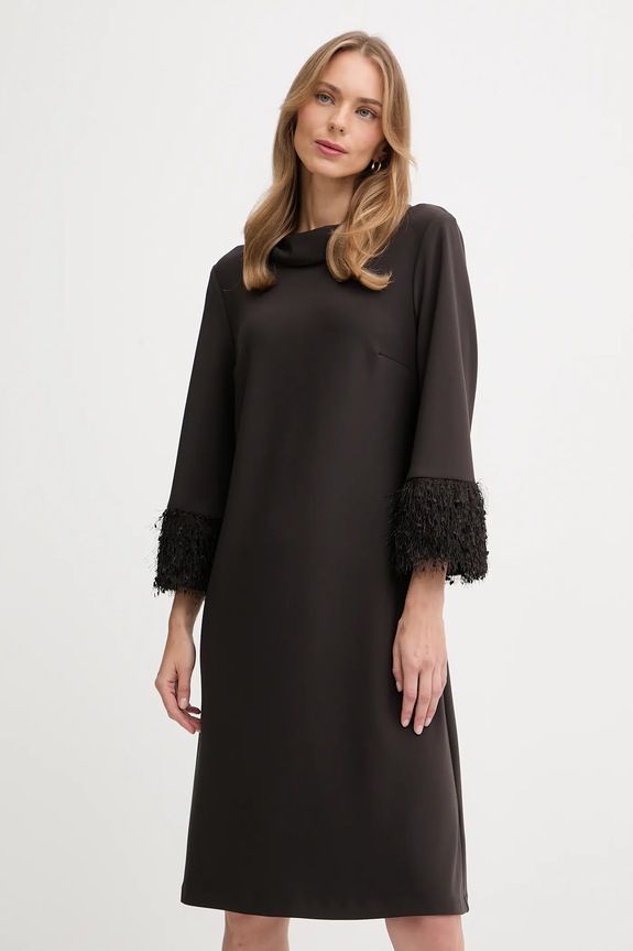 Joseph Ribkoff vestito applique marrone 253054F25