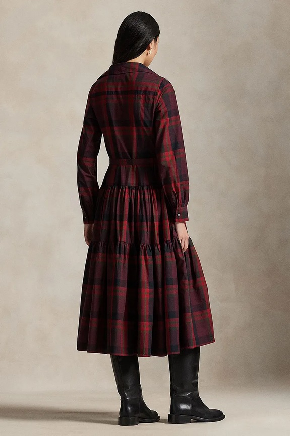 Obleka Polo Ralph Lauren 211A13260 bordo AW25