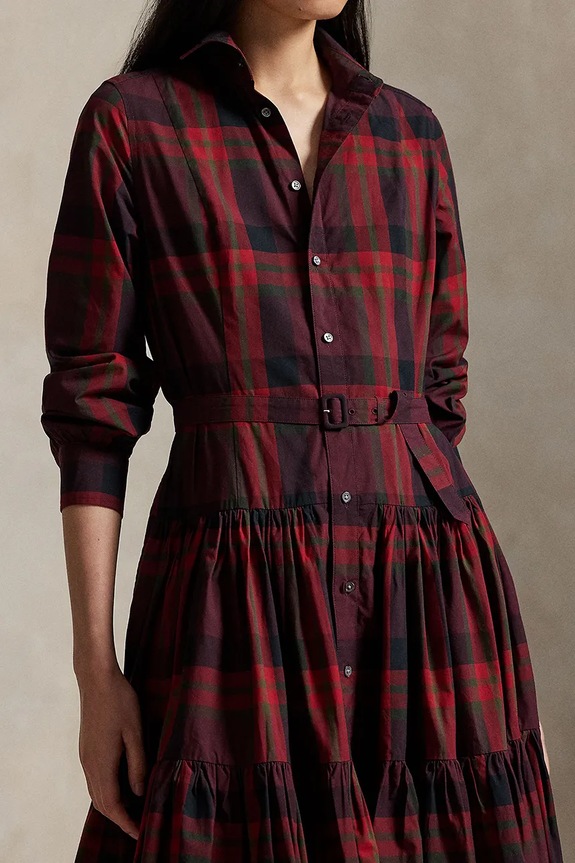 Obleka Polo Ralph Lauren bordo 211A13260