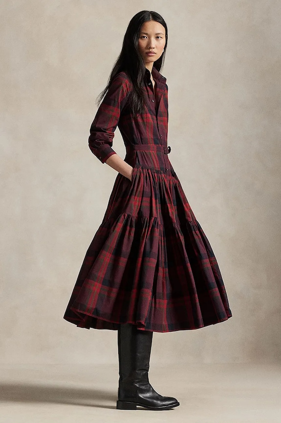 Obleka Polo Ralph Lauren 211A13260 bordo