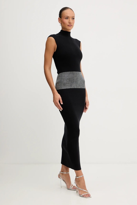 Retrofete rochie din amestec de cașmir Leontine R.FW25.11784.17 negru AW25