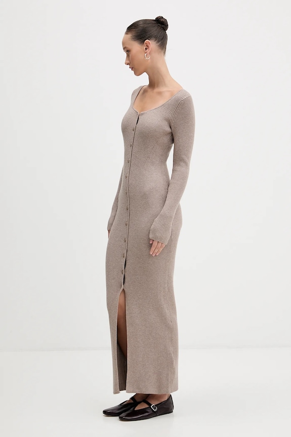 Šaty Abercrombie & Fitch KI159.6293.481 béžová AW25