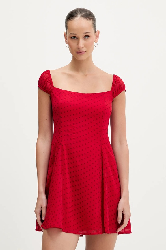 Hollister Co. sukienka rozkloszowany czerwony KI359.5377.507
