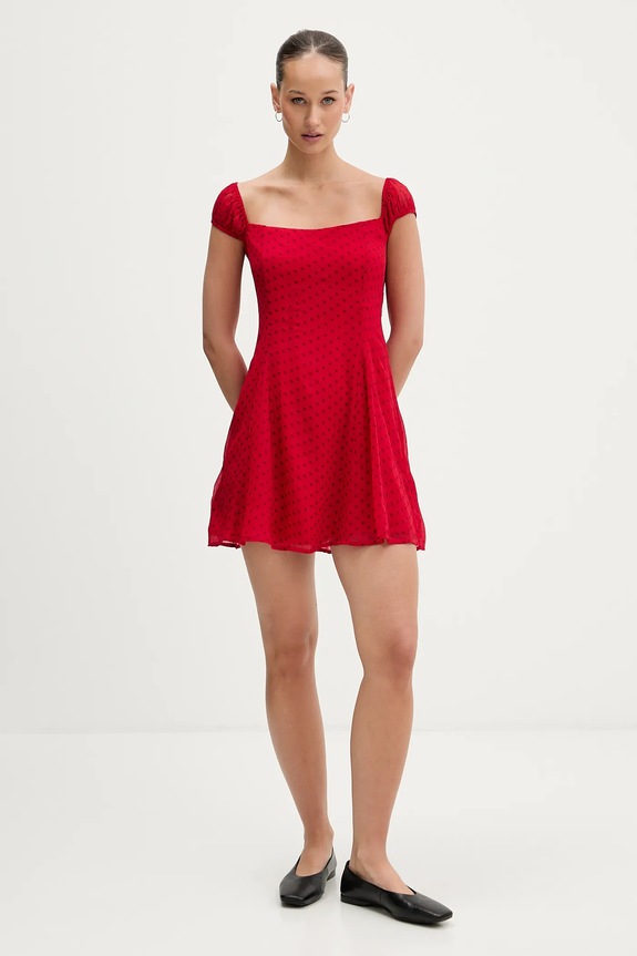 Hollister Co. sukienka KI359.5377.507 czerwony AW25