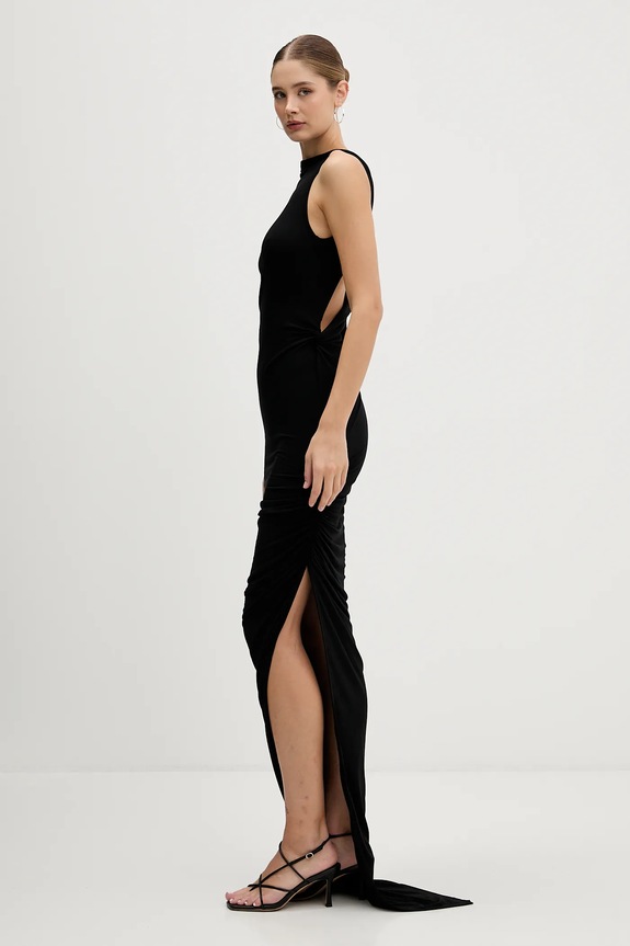 Φόρεμα από μείγμα μαλλιού Rick Owens Lilies Eva Gown LI02E3504.JBWS μαύρο AW25