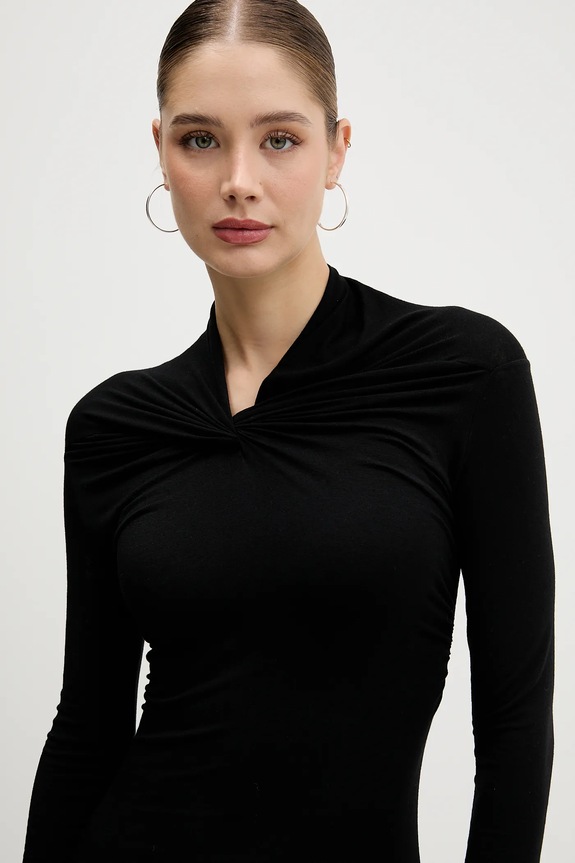 Rick Owens Lilies rochie cu cașmir Kairo negru LI02E3568.JBWS