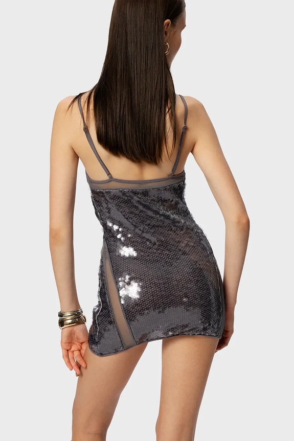 GOD SAVE QUEENS sukienka SIRENA DRESS srebrny GSQ.171.310