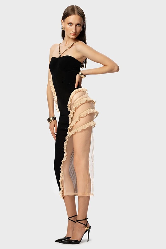 GOD SAVE QUEENS rochie I'M HERE DRESS GSQ.167.310 negru AW25