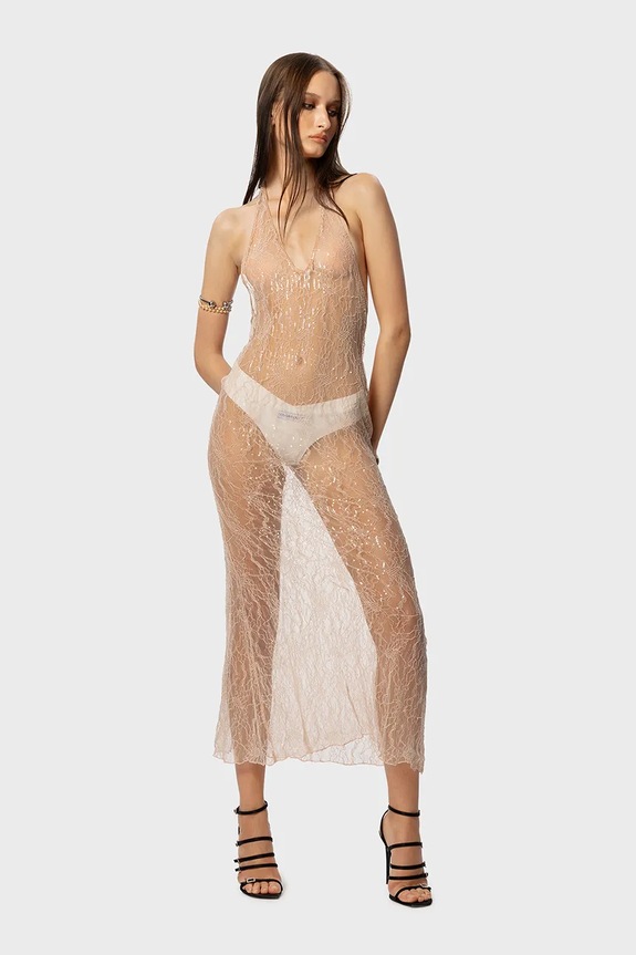 Ρούχα Φόρεμα GOD SAVE QUEENS VENUS DRESS GSQ.173.310 μπεζ