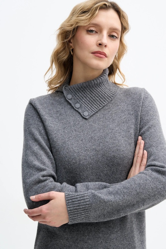 Рокля с вълна United Colors of Benetton сив 1444DV02F